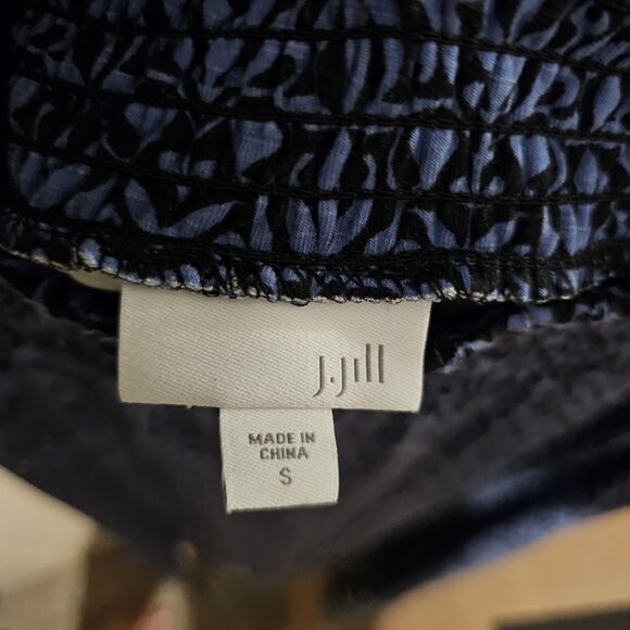 J. Jill Blue Floral Maxi Skirt Size Small Stretch Pockets Elastic Waist Soft - Picture 6 of 9